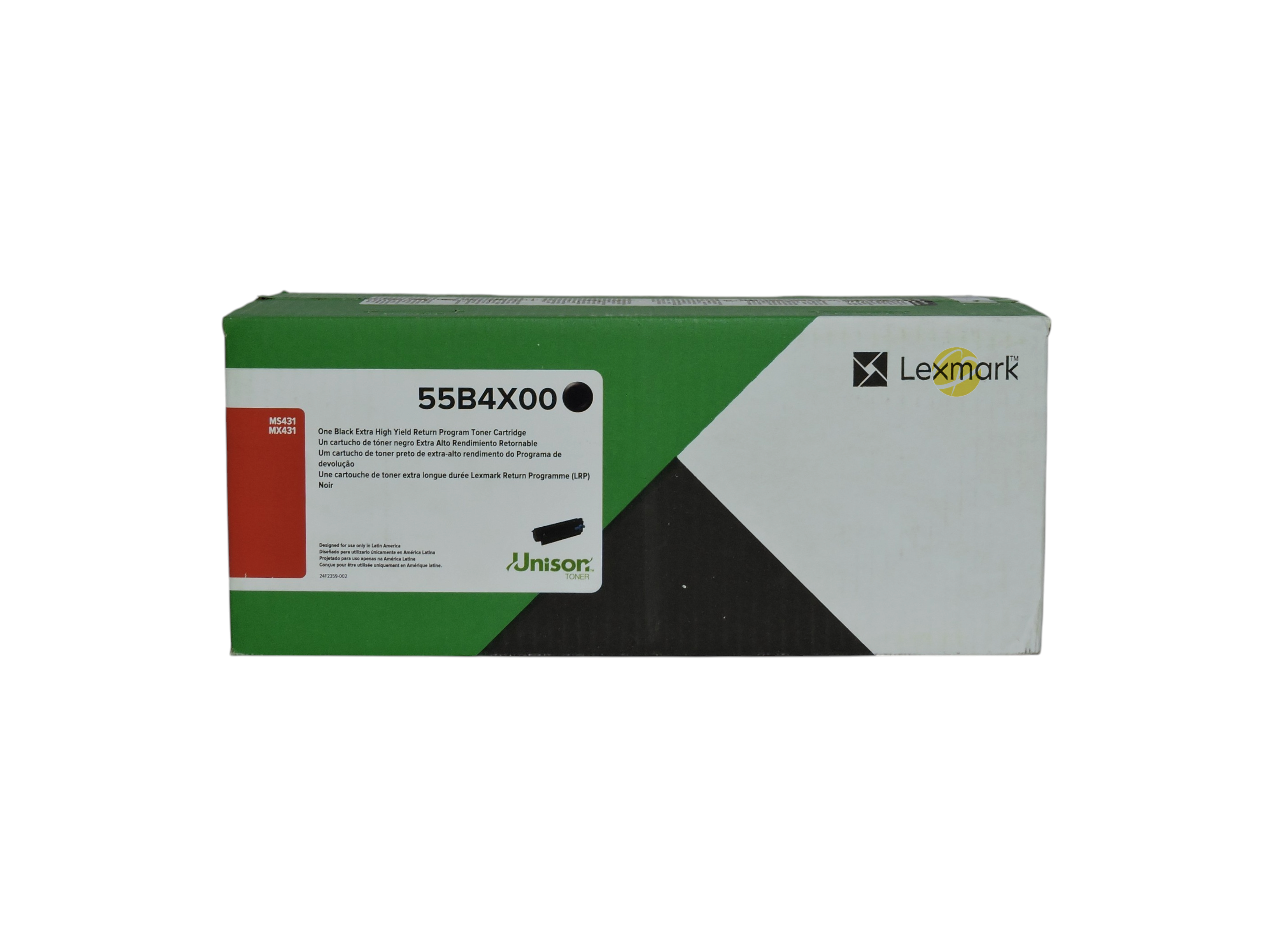 Caja de cartucho de tóner negro original Lexmark 55B4X00 de Compras Perfectas para impresoras MS431 y MX431
